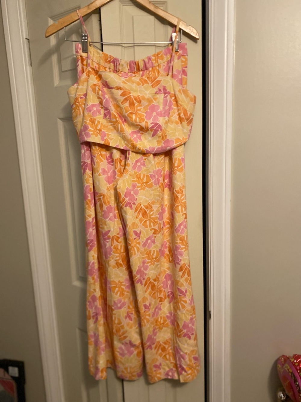 Lulu's Yellow Orange Pink Floral Two Piece